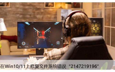 如何在Win10/11上修复文件系统错误“2147219196”