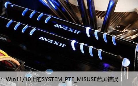 修复：Win11/10上的SYSTEM_PTE_MISUSE蓝屏错误