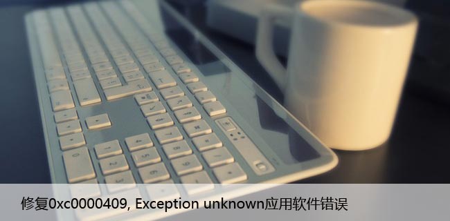 修复0xc0000409, Exception unknown应用软件错误