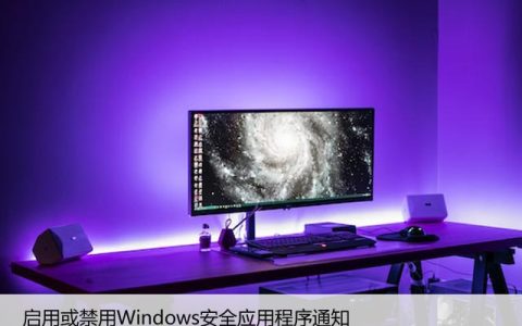 启用或禁用Windows安全应用程序通知