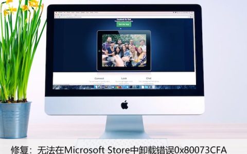 修复：无法在Microsoft Store中卸载错误0x80073CFA