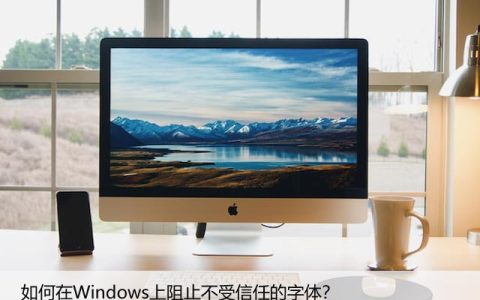 如何在Windows上阻止不受信任的字体？