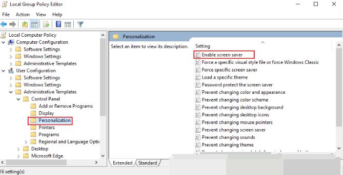 Win10中如何开启或关闭屏幕保护程序，设置方法