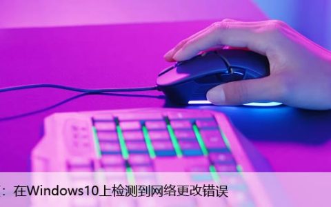 修复：在Windows10上检测到网络更改错误