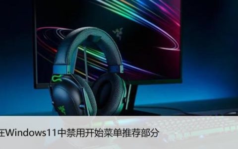 如何在Windows11中禁用开始菜单推荐部分