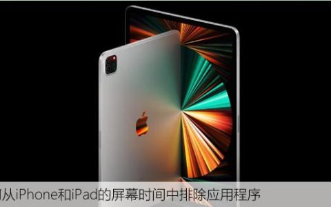 如何从iPhone和iPad的屏幕时间中排除应用程序