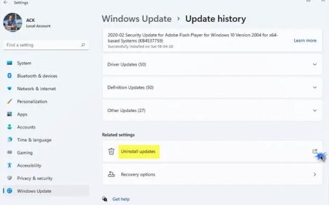 如何在Windows11/10中卸载Windows更新