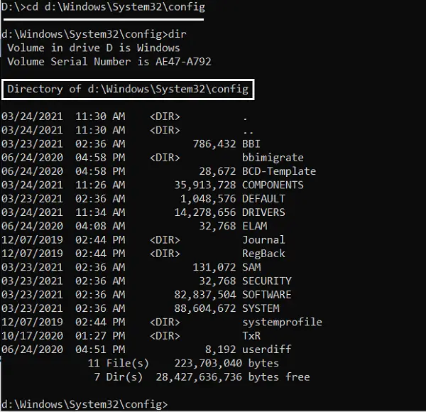 如何在Windows11/10中使用命令提示符恢复注册表