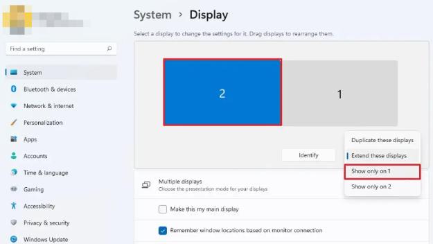 如何从Windows显示设置中断开显示