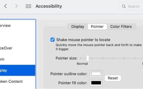 如何放大Mac电脑上的光标以更快地找到它