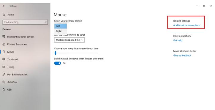 如何在Windows10中使用左手操作鼠标