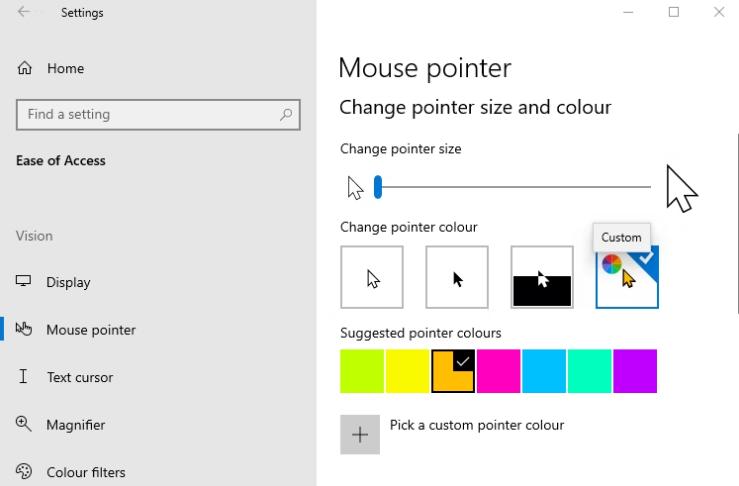 在Windows10中更改鼠标指针颜色和大小的5种方法