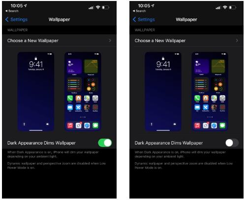 如何为明暗模式使用不同的iPhone壁纸