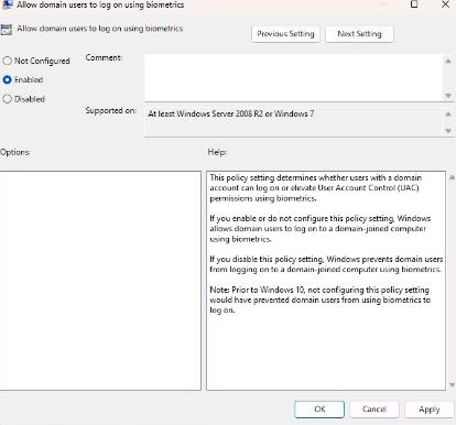 如何开启或关闭域用户使用生物识别技术？Win11系统教程
