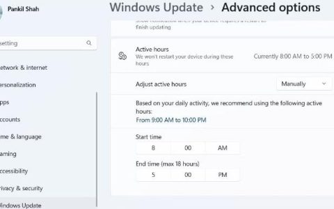 如何在Windows11上设置活动时间并避免突然更新
