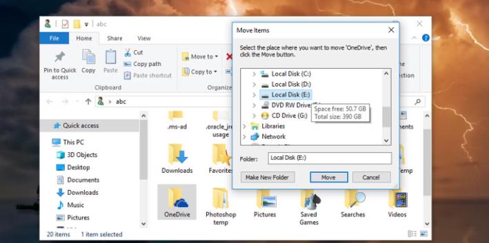 如何在Windows10中更改OneDrive文件夹的位置