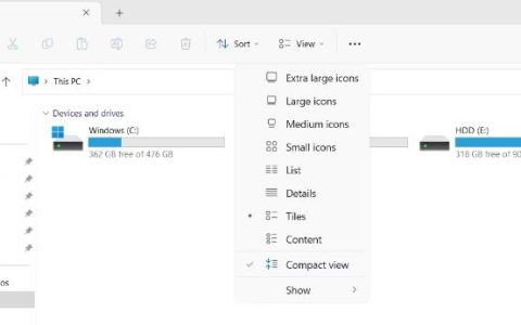 Windows 11文件资源管理器紧凑视图的3种启用方法