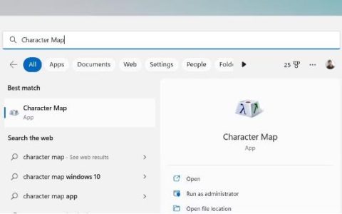 如何在Windows11中打开字符映射表，启动步骤