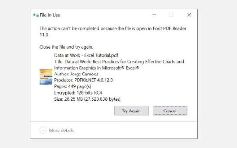 如何在Windows10中删除另一个程序正在使用的文件