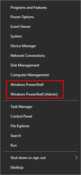 显示 Windows PowerShell 出现在 Win + X 菜单中