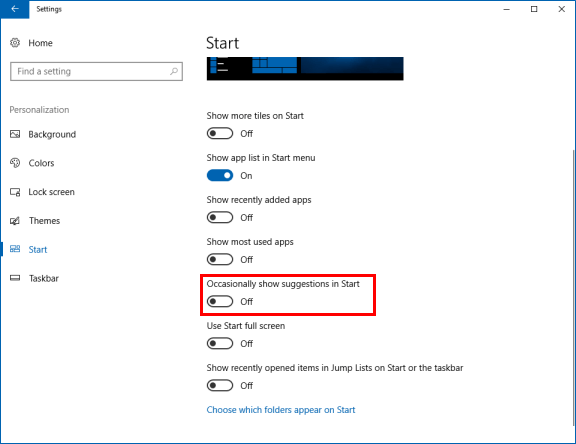 如何在Windows10中从“开始”中删除建议的应用程序