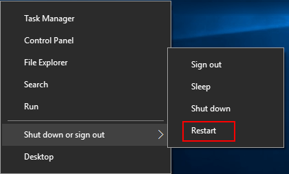 重新启动 Windows 10 电脑
