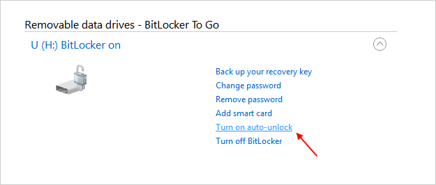 如何启用或禁用驱动器的BitLocker自动解锁