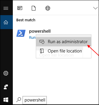 以管理员身份运行 powershell