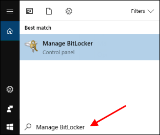 打开管理 BitLocker