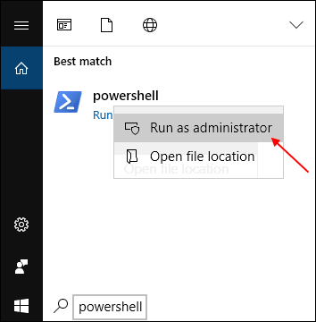 以管理员身份打开 powershell