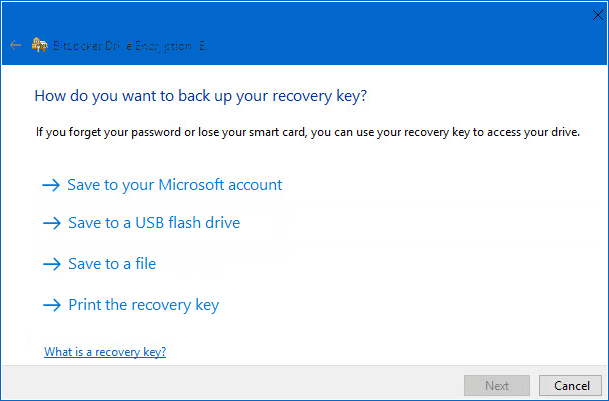 如何在Windows10中检索BitLocker恢复密钥