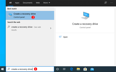 如何在Windows10上创建恢复驱动器或系统修复光盘