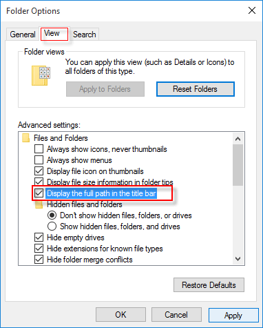 如何在win10系统中显示文件的完整路径