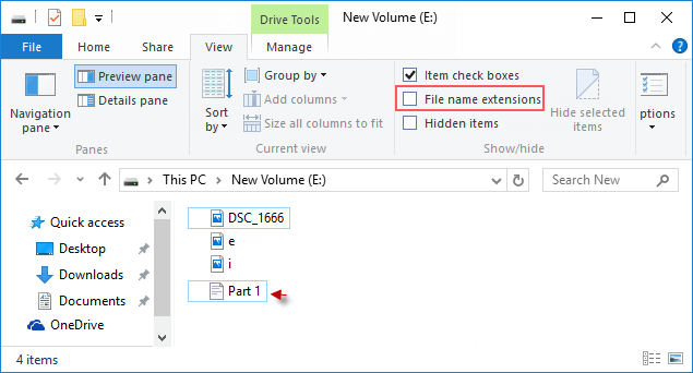 在Windows10中显示或隐藏文件扩展名的3种方法