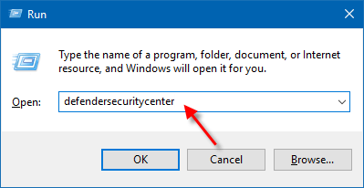 运行 Windows Defender 安全中心应用程序
