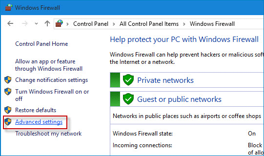如何在Windows10中阻止程序访问Internet