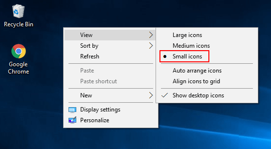如何更改Windows10中桌面图标的大小