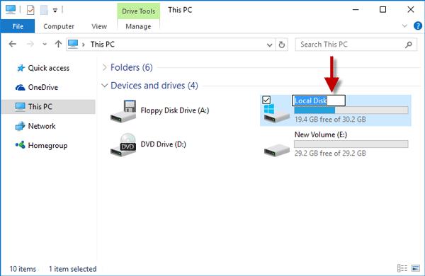 在Windows10中重命名硬盘的3种方法