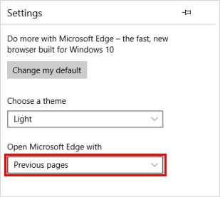 打开 Microsoft Edge 并选择上一页