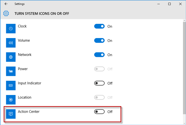 如何从Windows10任务栏中删除操作中心图标