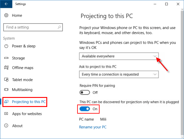 如何在Windows10中启用投影到此电脑的功能