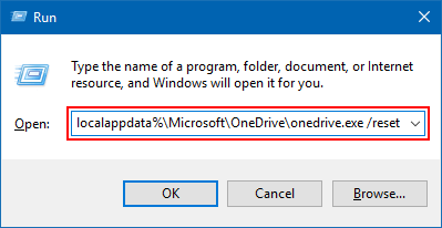 在 Windows 10 中重置 OneDrive 同步