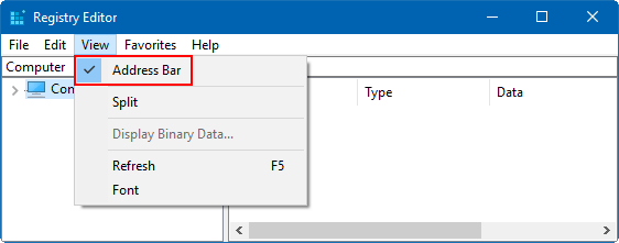 win10使用地址栏快速访问任何注册表项