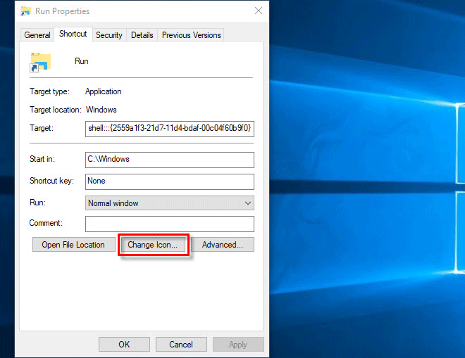 如何在Windows10桌面上创建运行命令的快捷方式