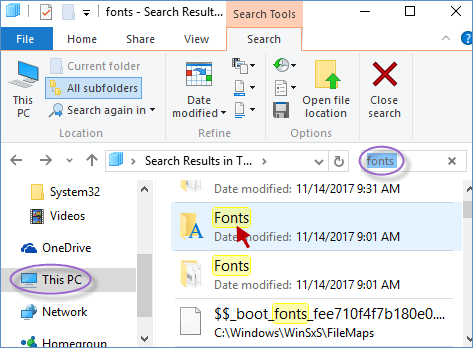 查看Windows10中已安装字体的5种方法