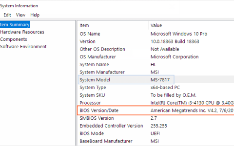 Windows10环境下BIOS更新指南-MSI、Acer、ASUS等
