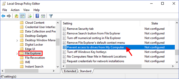 如何在Windows10上阻止访问此电脑中的驱动器
