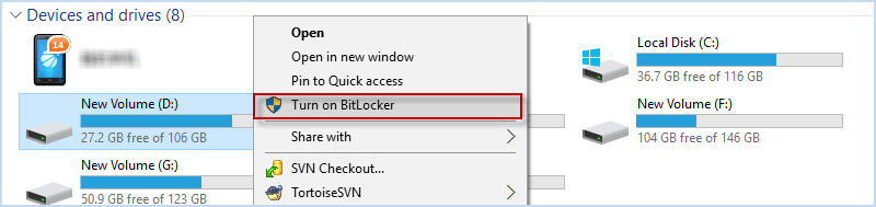 打开 BitLocker