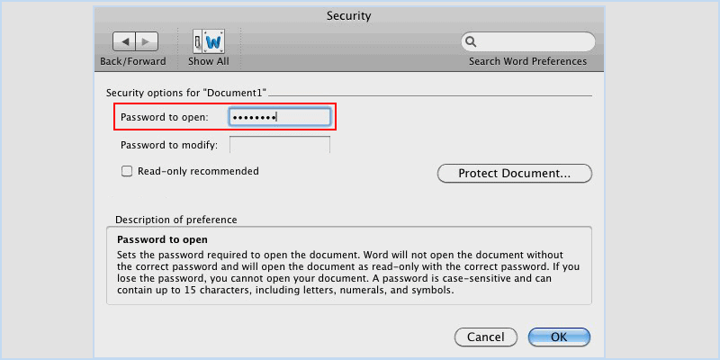 在Win10/Mac中使用密码保护Word文档文件的3个技巧