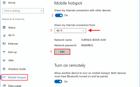 如何在Windows10笔记本电脑中启用移动热点